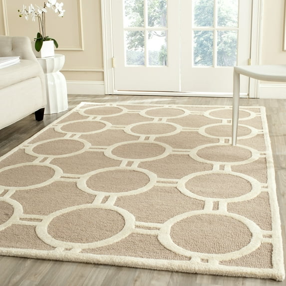 SAFAVIEH Cambridge Joss Geometric Wool Area Rug, Beige/Ivory, 2' x 3'