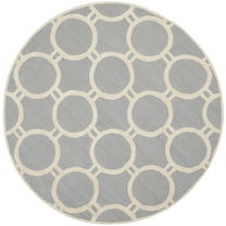 SAFAVIEH Cambridge Joss Geometric Wool Area Rug, Silver/Ivory, 6' x 6' Round