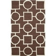 thumbnail image 1 of SAFAVIEH Cambridge Joyce Geometric Shapes Wool Area Rug, Dark Brown/Ivory, 4' x 6', 1 of 7