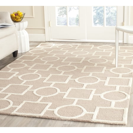 SAFAVIEH Cambridge Joyce Geometric Wool Area Rug, Beige/Ivory, 2' x 3'