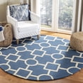thumbnail image 1 of SAFAVIEH Cambridge Joyce Geometric Wool Area Rug, Navy Blue/Ivory, 6' x 6' Round, 1 of 7