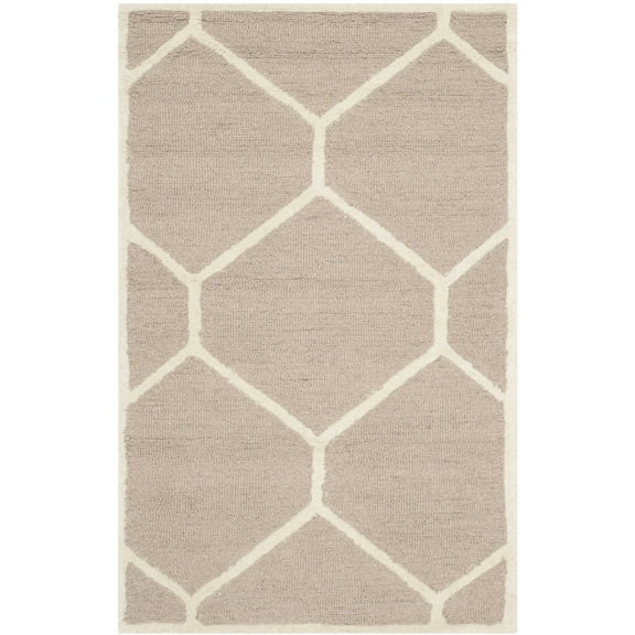 SAFAVIEH Cambridge Juan Geometric Wool Area Rug, Beige/Ivory, 2' x 3'