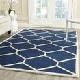 thumbnail image 1 of SAFAVIEH Cambridge Juan Geometric Wool Area Rug, Navy Blue/Ivory, 6' x 6' Round, 1 of 7