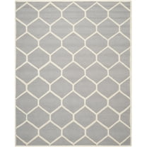 SAFAVIEH Cambridge Juan Geometric Wool Area Rug, Silver/Ivory, 9' x 12'