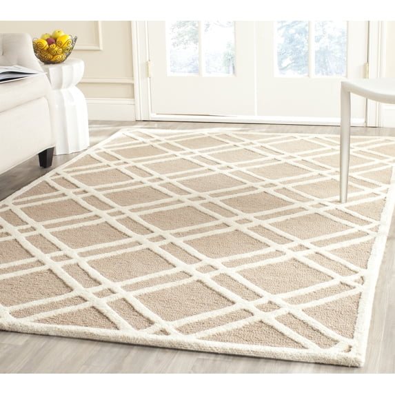 SAFAVIEH Cambridge Judy Geometric Wool Area Rug, Beige/Ivory, 3' x 5'