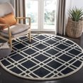 thumbnail image 1 of SAFAVIEH Cambridge Judy Geometric Wool Area Rug, Black/Ivory, 6' x 6' Round, 1 of 7
