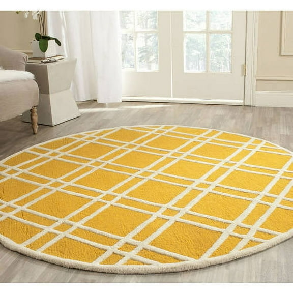 SAFAVIEH Cambridge Judy Geometric Wool Area Rug, Gold/Ivory, 5' x 8'