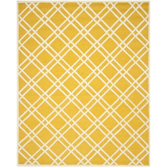 SAFAVIEH Cambridge Judy Geometric Wool Area Rug, Gold/Ivory, 9' x 12'