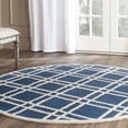 thumbnail image 1 of SAFAVIEH Cambridge Judy Geometric Wool Area Rug, Navy Blue/Ivory, 6' x 6' Round, 1 of 7