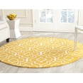 thumbnail image 1 of SAFAVIEH Cambridge Julian Geometric Wool Area Rug, Gold/Ivory, 6' x 6' Round, 1 of 7