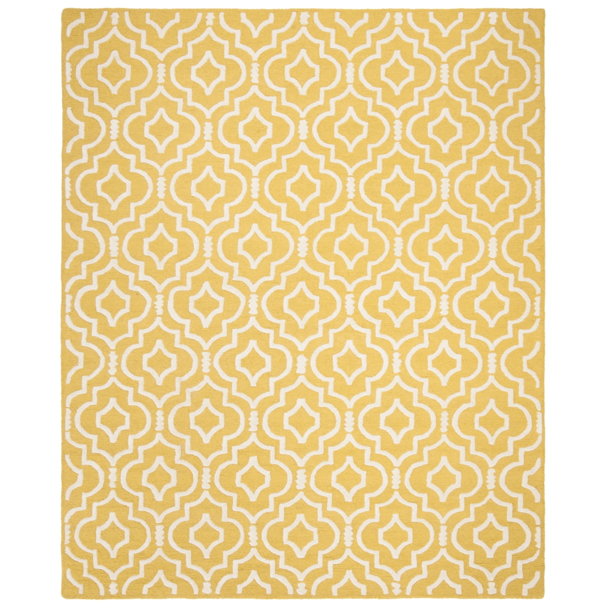 Handmade Gold and Ivory Wool 6' x 9' Tufted Area Rug