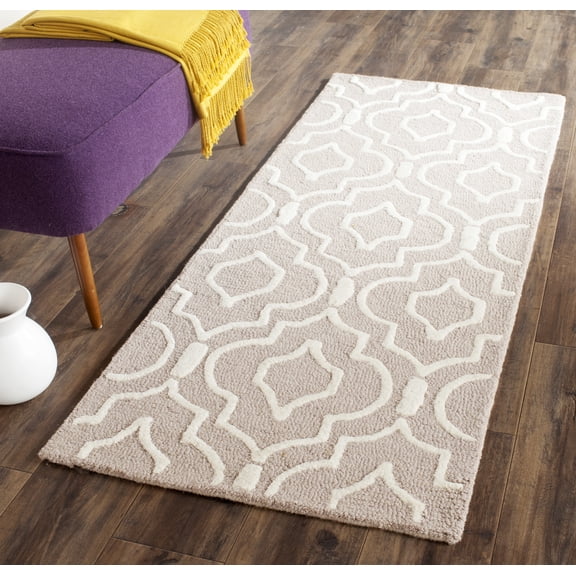 SAFAVIEH Cambridge Julian Geometric Wool Runner Rug, Beige/Ivory, 2'6" x 6'