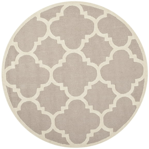 SAFAVIEH Cambridge Justine Geometric Wool Area Rug, Beige/Ivory, 4' x 4' Round