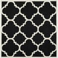 thumbnail image 1 of SAFAVIEH Cambridge Justine Geometric Quatrefoil Wool Area Rug, Black/Ivory, 6' x 6' Square, 1 of 11