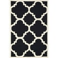 thumbnail image 1 of SAFAVIEH Cambridge Justine Geometric Quatrefoil Wool Area Rug, Black/Ivory, 8' x 8' Square, 1 of 11