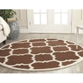 thumbnail image 1 of SAFAVIEH Cambridge Justine Geometric Quatrefoil Wool Area Rug, Dark Brown/Ivory, 6' x 6' Round, 1 of 10