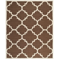 SAFAVIEH Cambridge Justine Geometric Quatrefoil Wool Area Rug, Dark Brown/Ivory, 9' x 12'