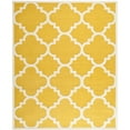 thumbnail image 1 of SAFAVIEH Cambridge Justine Geometric Quatrefoil Wool Area Rug, Gold/Ivory, 10' x 10' Round, 1 of 10