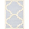 thumbnail image 1 of SAFAVIEH Cambridge Justine Geometric Quatrefoil Wool Area Rug, Light Blue/Ivory, 2'3" x 3'9", 1 of 11