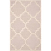 SAFAVIEH Cambridge Justine Geometric Quatrefoil Wool Area Rug, Light Pink/Ivory, 2' x 3'