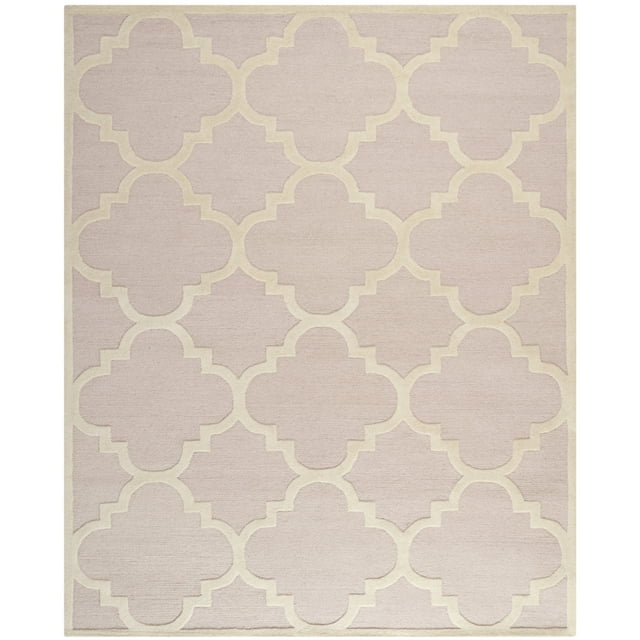SAFAVIEH Cambridge Justine Geometric Quatrefoil Wool Area Rug, Light Pink/Ivory, 9' x 12'