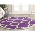 thumbnail image 1 of SAFAVIEH Cambridge Justine Geometric Quatrefoil Wool Area Rug, Purple/Ivory, 6' x 6' Round, 1 of 10