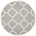 thumbnail image 1 of SAFAVIEH Cambridge Justine Geometric Quatrefoil Wool Area Rug, Silver/Ivory, 4' x 4' Round, 1 of 10