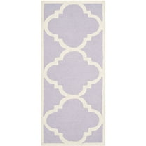 SAFAVIEH Cambridge Justine Geometric Quatrefoil Wool Runner Rug, Lavender/Ivory, 2'6" x 12'