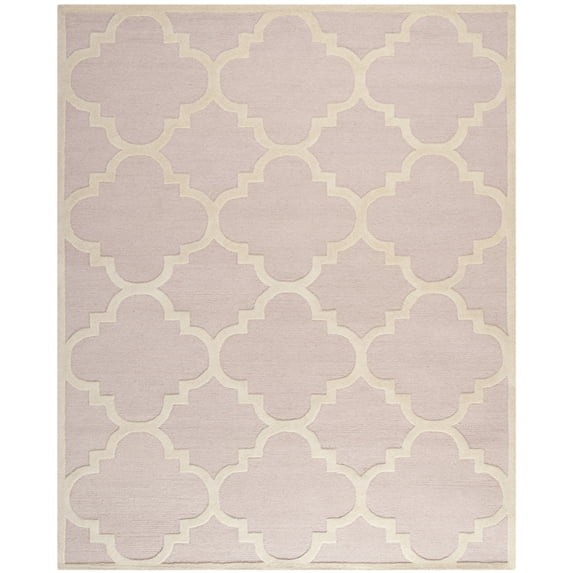 SAFAVIEH Cambridge Justine Geometric Quatrefoil Wool Runner Rug, Light Pink/Ivory, 2'6" x 12'