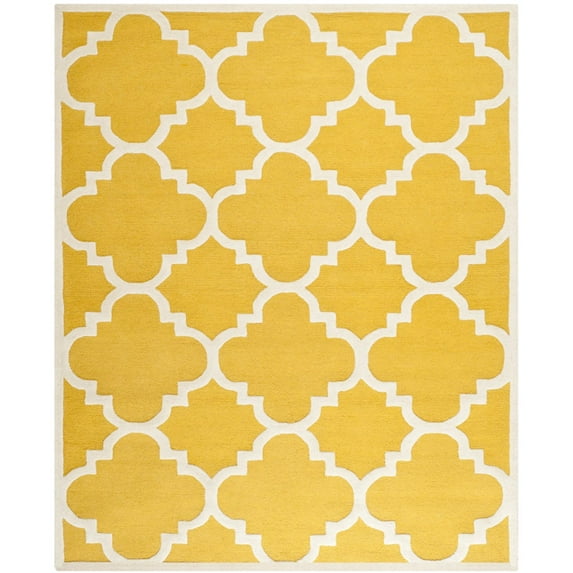 SAFAVIEH Cambridge Justine Geometric Wool Area Rug, Gold/Ivory, 4' x 6'