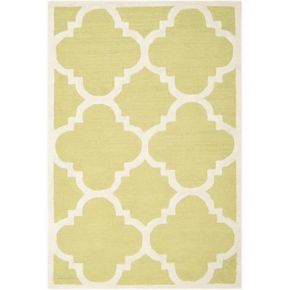 SAFAVIEH Cambridge Justine Geometric Wool Area Rug, Green/Ivory, 3' x 5'