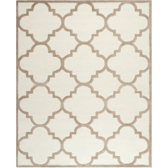 SAFAVIEH Cambridge Justine Geometric Wool Area Rug, Ivory/Beige, 9' x 12'