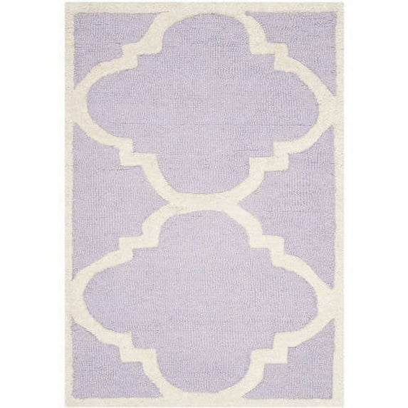 SAFAVIEH Cambridge Justine Geometric Wool Area Rug, Lavender/Ivory, 2'6" x 4'