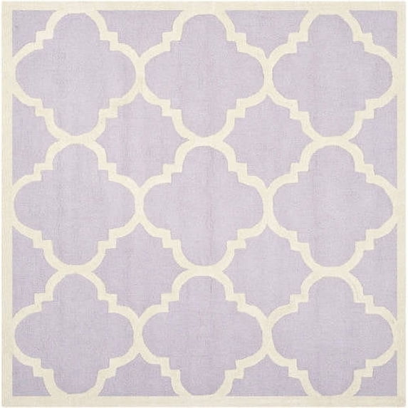 SAFAVIEH Cambridge Justine Geometric Wool Area Rug, Lavender/Ivory, 6' x 6' Square