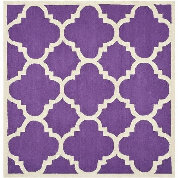 SAFAVIEH Cambridge Justine Geometric Wool Area Rug, Purple/Ivory, 3' x 5'