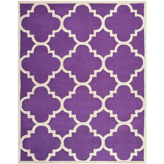 SAFAVIEH Cambridge Justine Geometric Wool Area Rug, Purple/Ivory, 8' x 10'