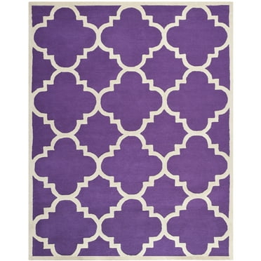 SAFAVIEH Cambridge Justine Geometric Wool Area Rug, Purple/Ivory, 8' x 10'