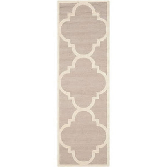 SAFAVIEH Cambridge Justine Geometric Wool Runner Rug, Beige/Ivory, 2'6" x 6'