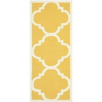 SAFAVIEH Cambridge Justine Geometric Wool Runner Rug, Gold/Ivory, 2'6" x 6'