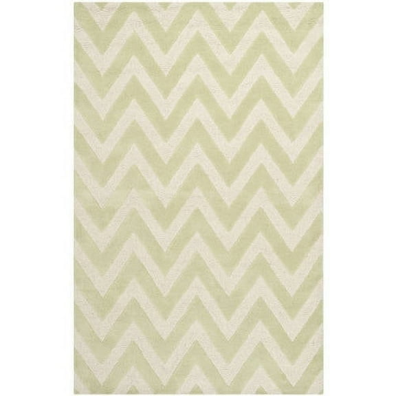 SAFAVIEH Cambridge Kaitlyn Geometric Wool Area Rug, Light Green/Ivory, 2' x 3'