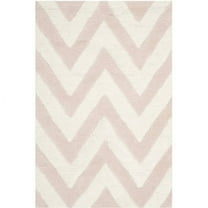 SAFAVIEH Cambridge Kaitlyn Geometric Wool Area Rug, Light Pink/Ivory, 2' x 3'