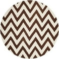thumbnail image 1 of SAFAVIEH Cambridge Kaitlyn Zig Zag Stripes Wool Area Rug, Dark Brown/Ivory, 6' x 6' Round, 1 of 7