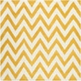 thumbnail image 1 of SAFAVIEH Cambridge Kaitlyn Zig Zag Stripes Wool Area Rug, Gold/Ivory, 6' x 6' Square, 1 of 7