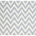 thumbnail image 1 of SAFAVIEH Cambridge Kaitlyn Zig Zag Stripes Wool Area Rug, Light Blue/Ivory, 6' x 6' Square, 1 of 7