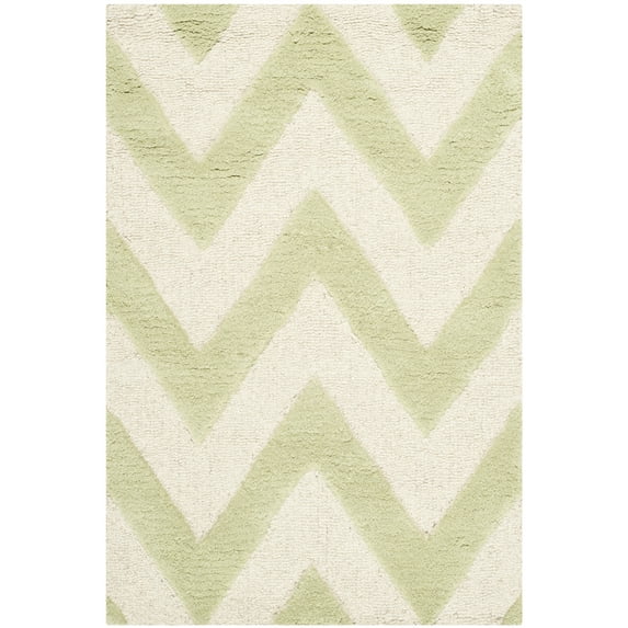 SAFAVIEH Cambridge Kaitlyn Geometric Wool Area Rug, Light Green/Ivory, 2'6" x 4'