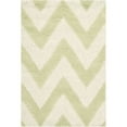 thumbnail image 1 of SAFAVIEH Cambridge Kaitlyn Zig Zag Stripes Wool Area Rug, Light Green/Ivory, 6' x 6' Square, 1 of 7