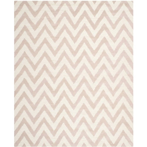 Light Pink and Ivory Hand-Tufted Wool Area Rug 3' x 5'