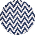 thumbnail image 1 of SAFAVIEH Cambridge Kaitlyn Zig Zag Stripes Wool Area Rug, Navy/Ivory, 8' x 8' Round, 1 of 7