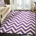 thumbnail image 1 of SAFAVIEH Cambridge Kaitlyn Zig Zag Stripes Wool Area Rug, Purple/Ivory, 9' x 12', 1 of 6