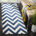 thumbnail image 1 of SAFAVIEH Cambridge Kaitlyn Zig Zag Stripes Wool Runner Rug, Navy/Ivory, 2'6" x 8', 1 of 7